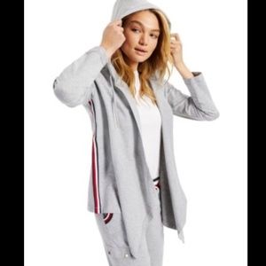 NEW Hooded Draped Open Front Cotton Cardigan